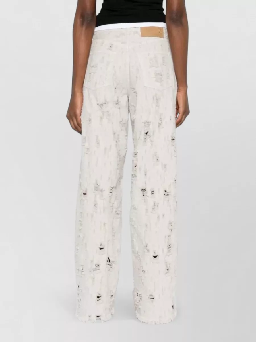 Haikure Distressed Wide-Leg Jeans