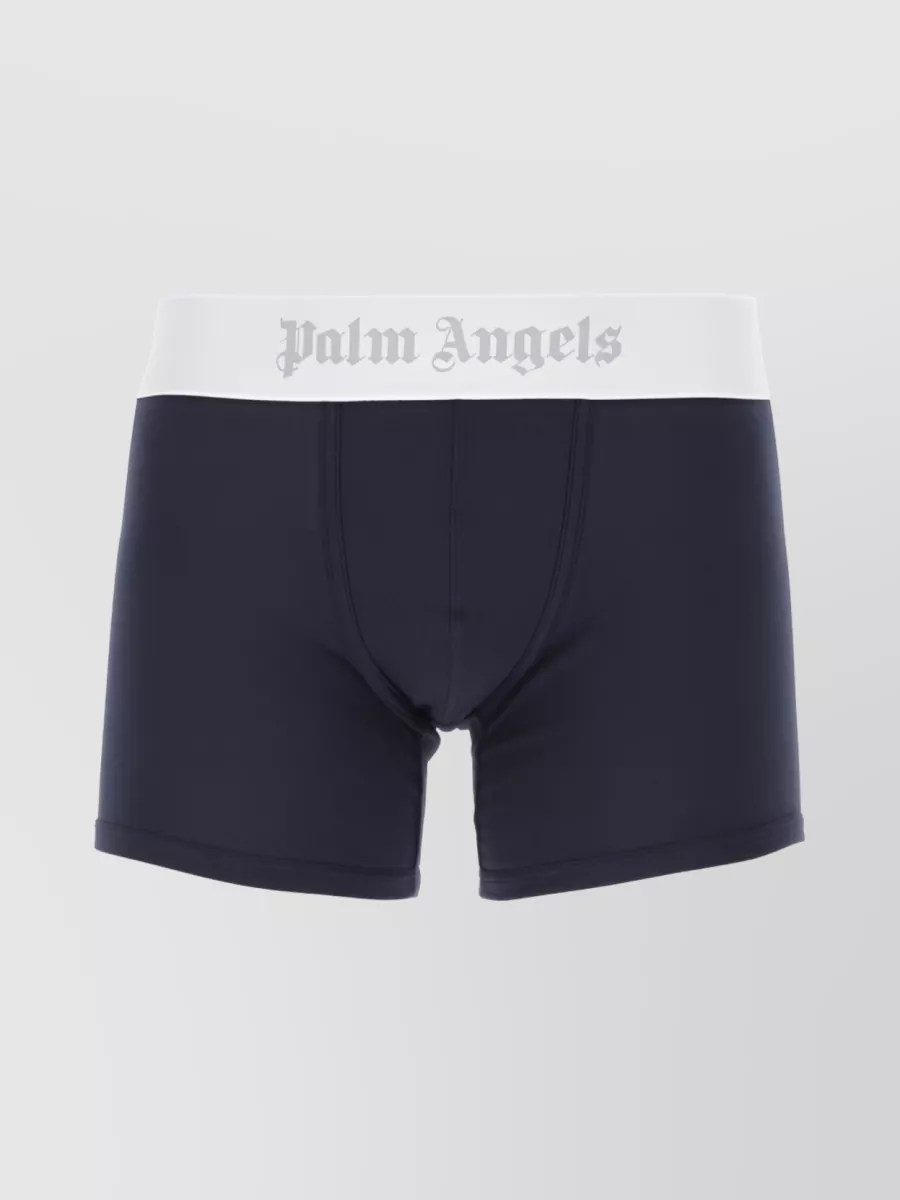 Shop Palm Angels Signature Gothic Logo Boxers Duo In Blue