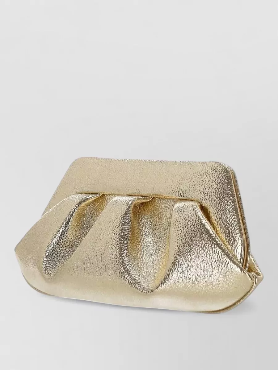 Themoiré Bios Vegan Leather Gathered Clutch Bag