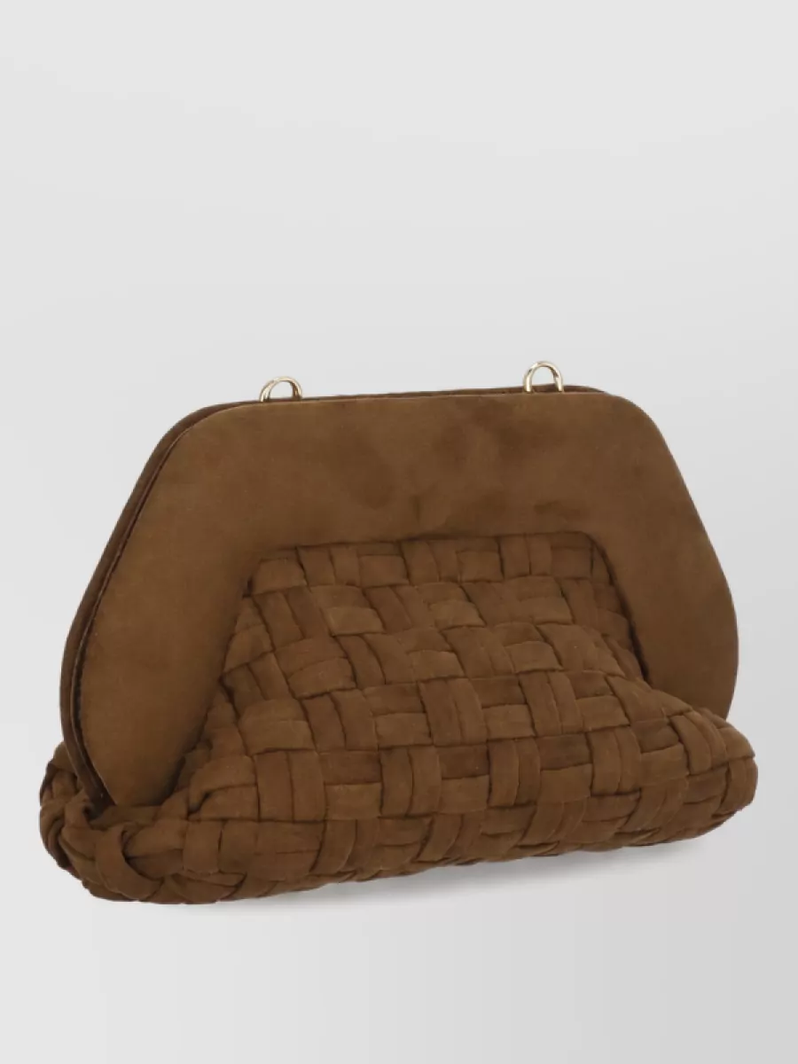 Themoiré Hand Recycled Suede Woven Clutch Bag