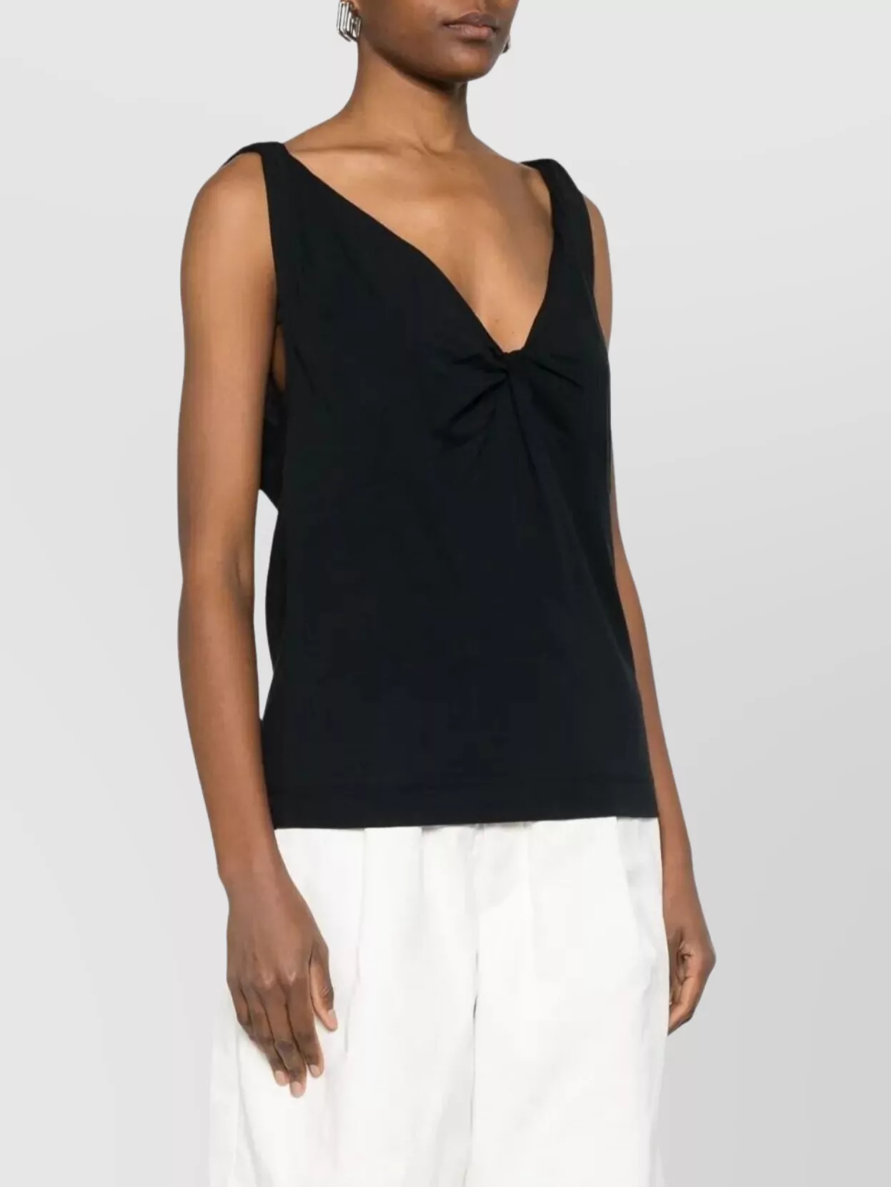 Dries Van Noten Cotton Tank Top Sleeveless V-Neck
