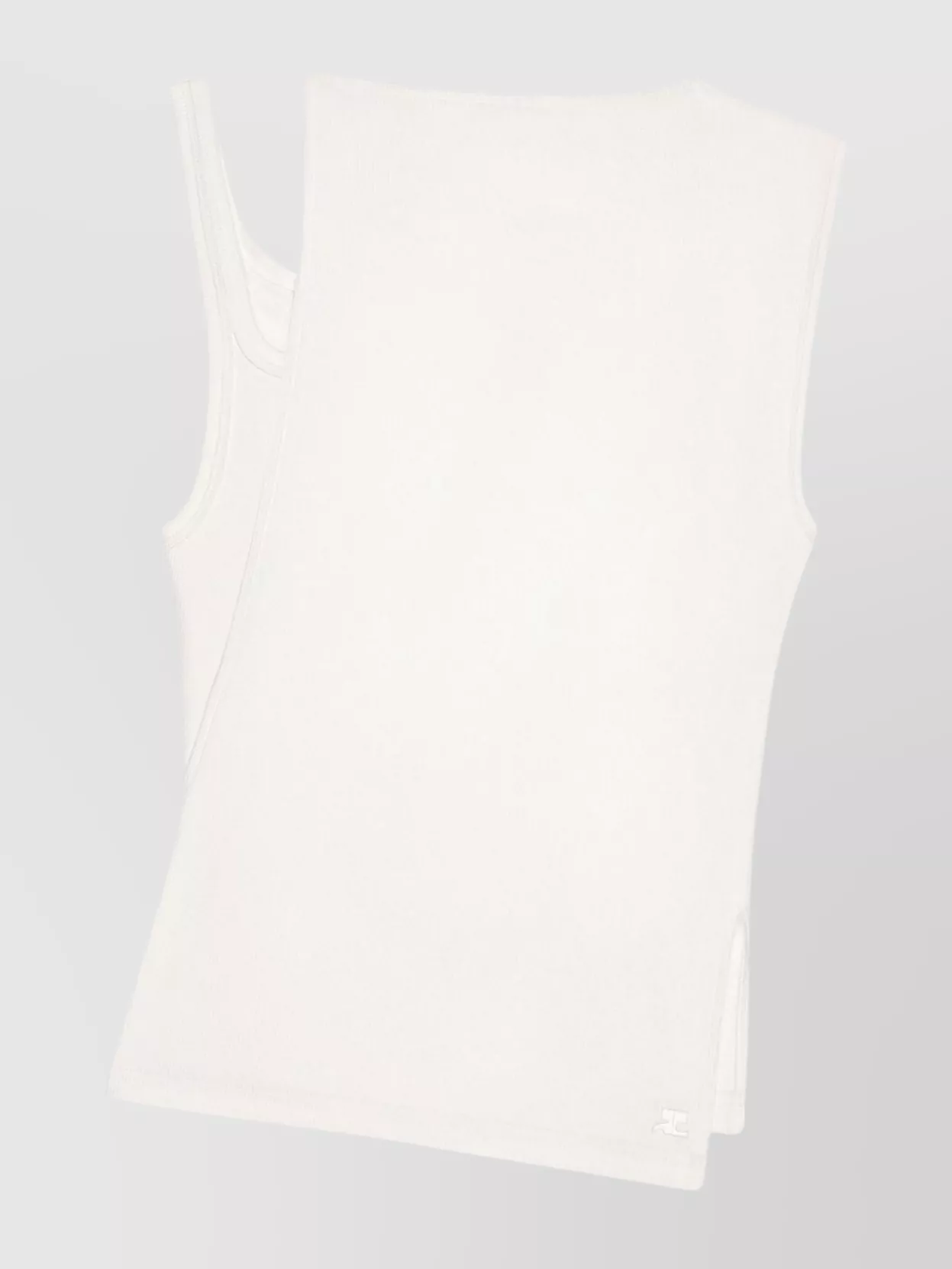 Courrèges Asymmetric Cotton Blend Sleeveless Top