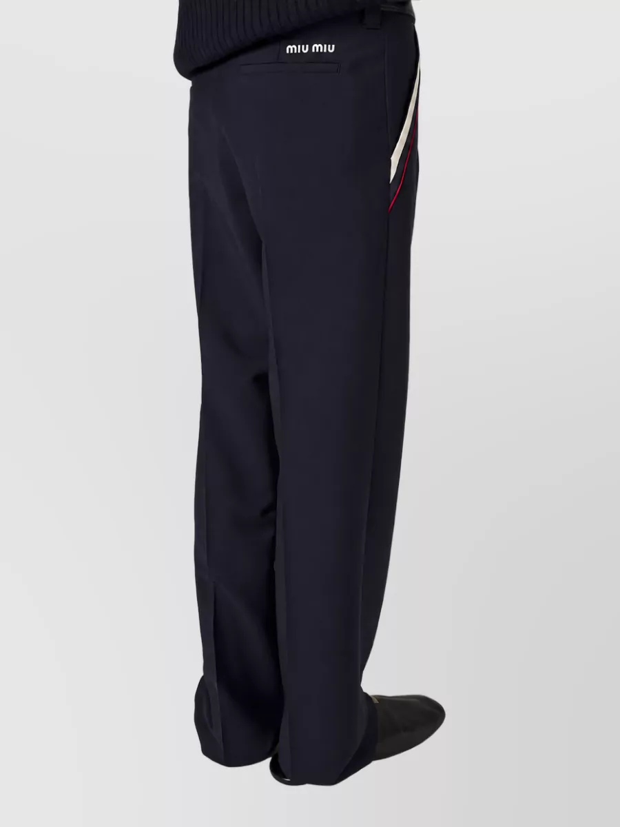 Miu Miu Mohair Straight Leg Tailored Trousers