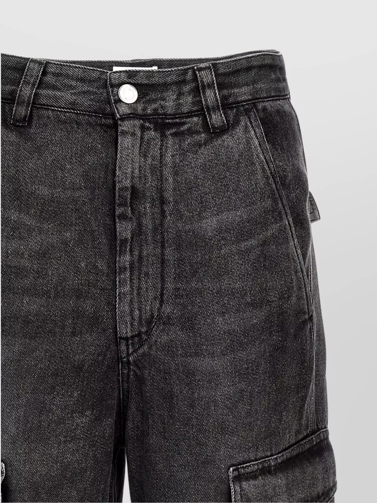 Isabel Marant 'Terence' Wide Leg Cargo Jeans With Stitch Detailing