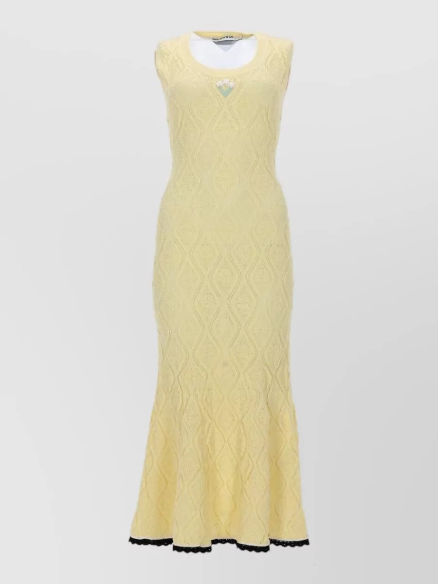 Self-Portrait Slim-fit knitted midi dress