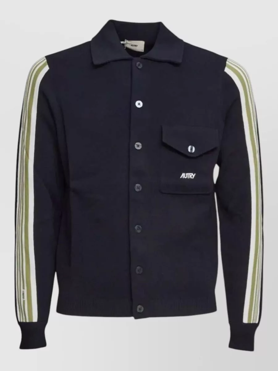 Autry striped viscose shirt jacket
