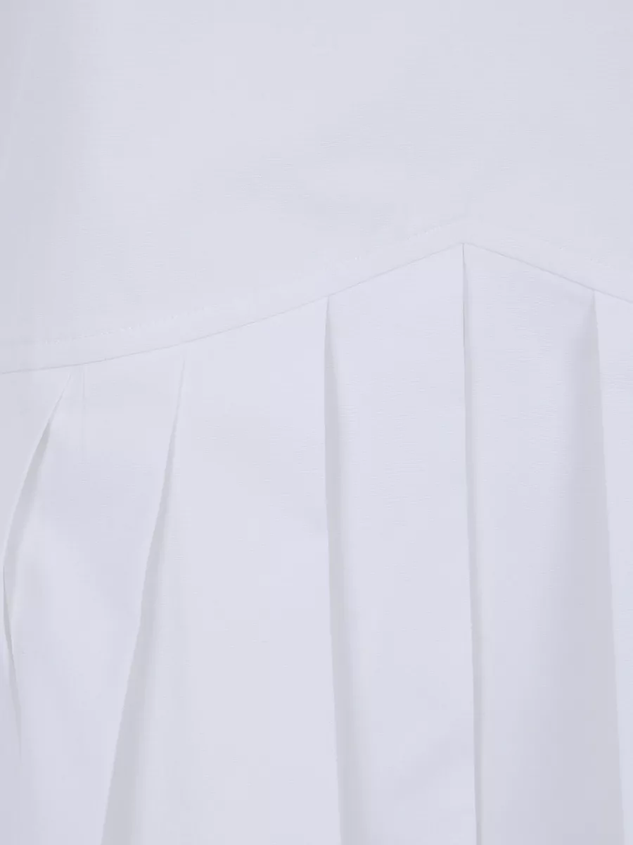 Jil Sander Sleeveless V Neck Top Flared Hem Pleated