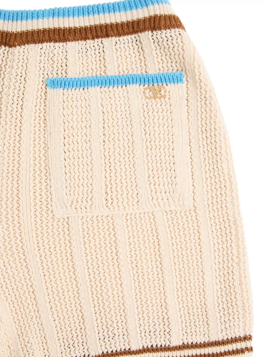 Valentino Garavani Ribbed Knit Knee-Length Shorts