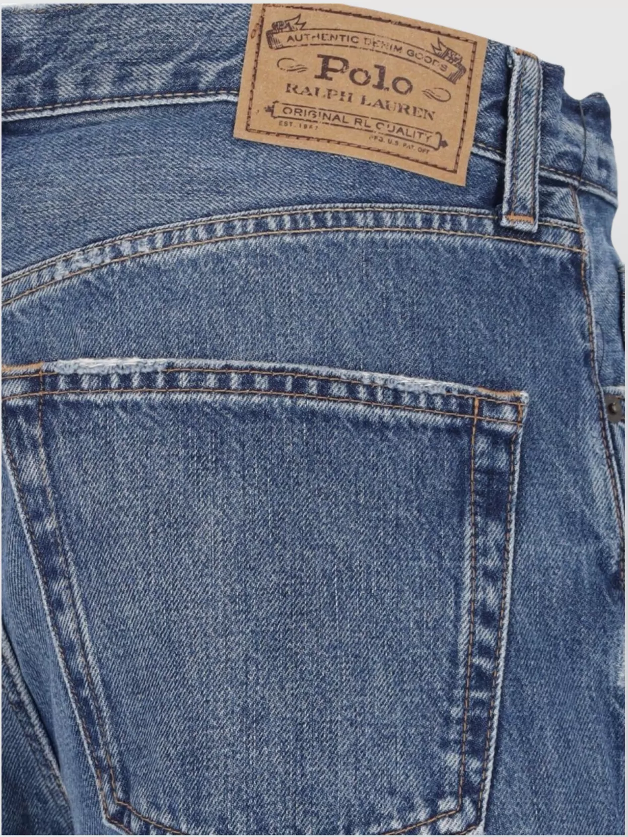 Polo Ralph Lauren Straight Leg Trousers Distressed Detail