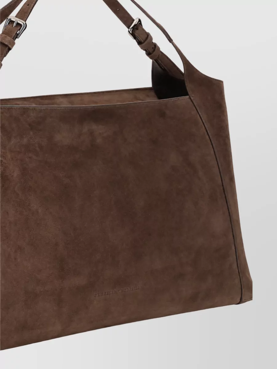 Brunello Cucinelli Na Na Suede Leather Shoulder Bag