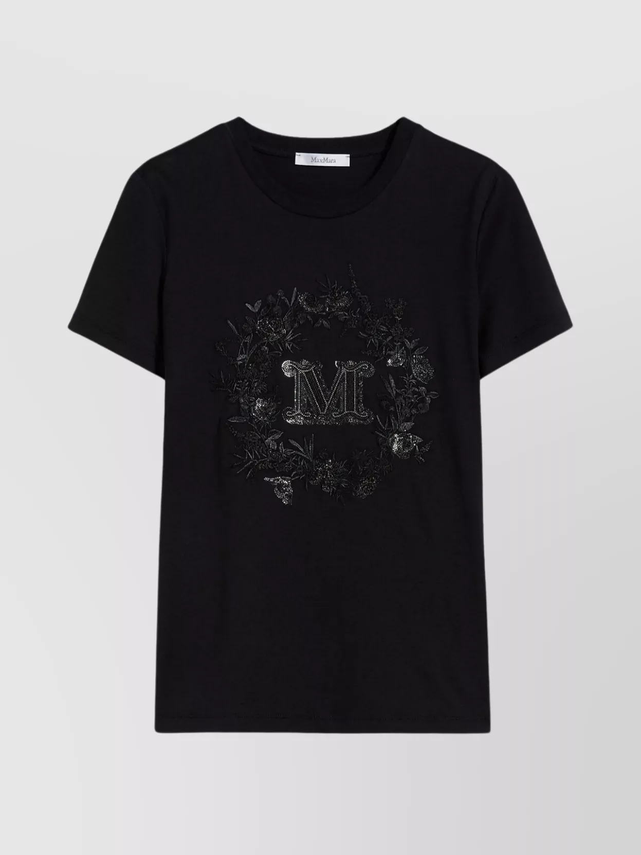 Shop Max Mara Embellished Monogram Crew-neck T-shirt