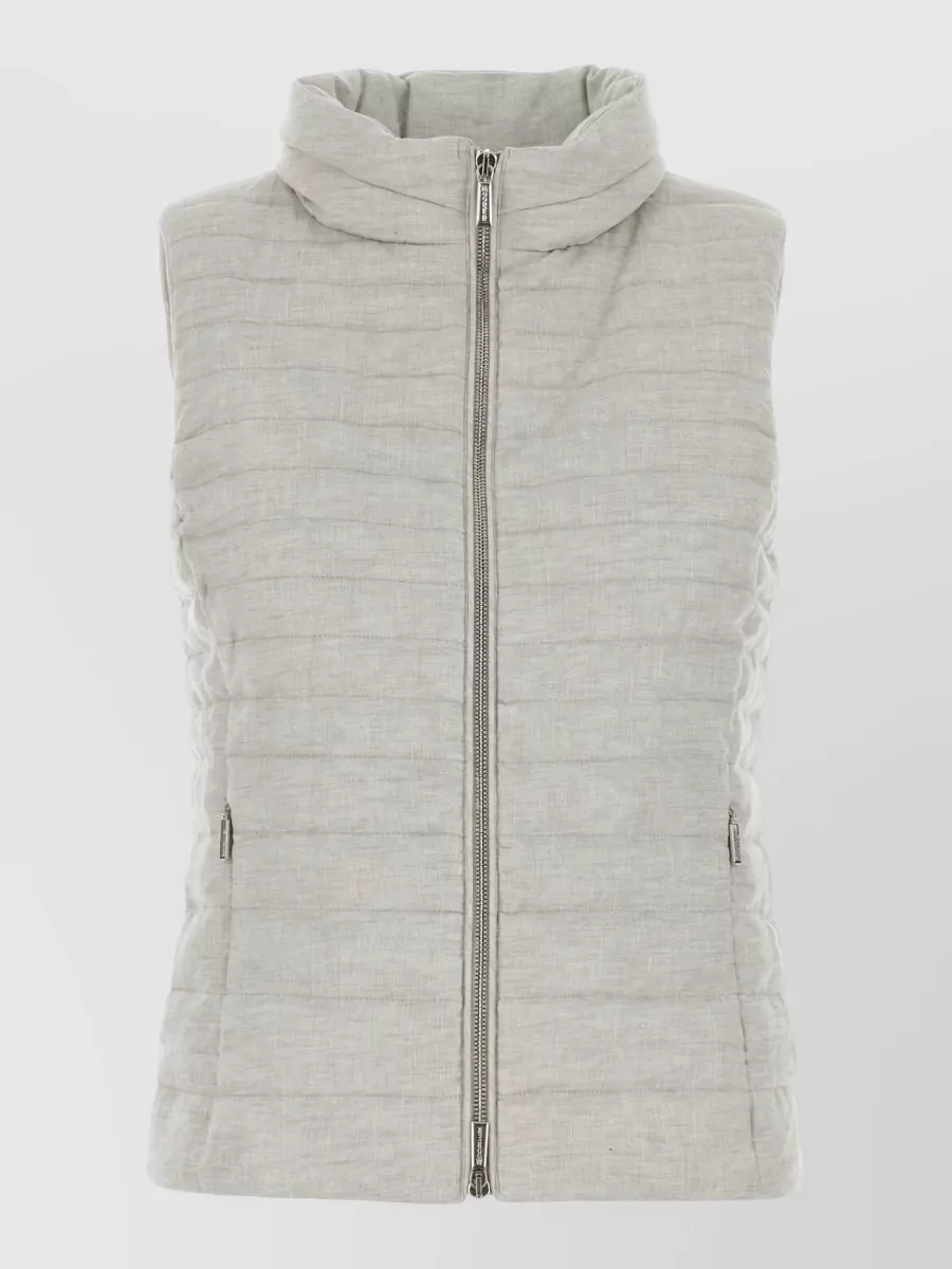 Moorer Linen Sleeveless Down Jacket