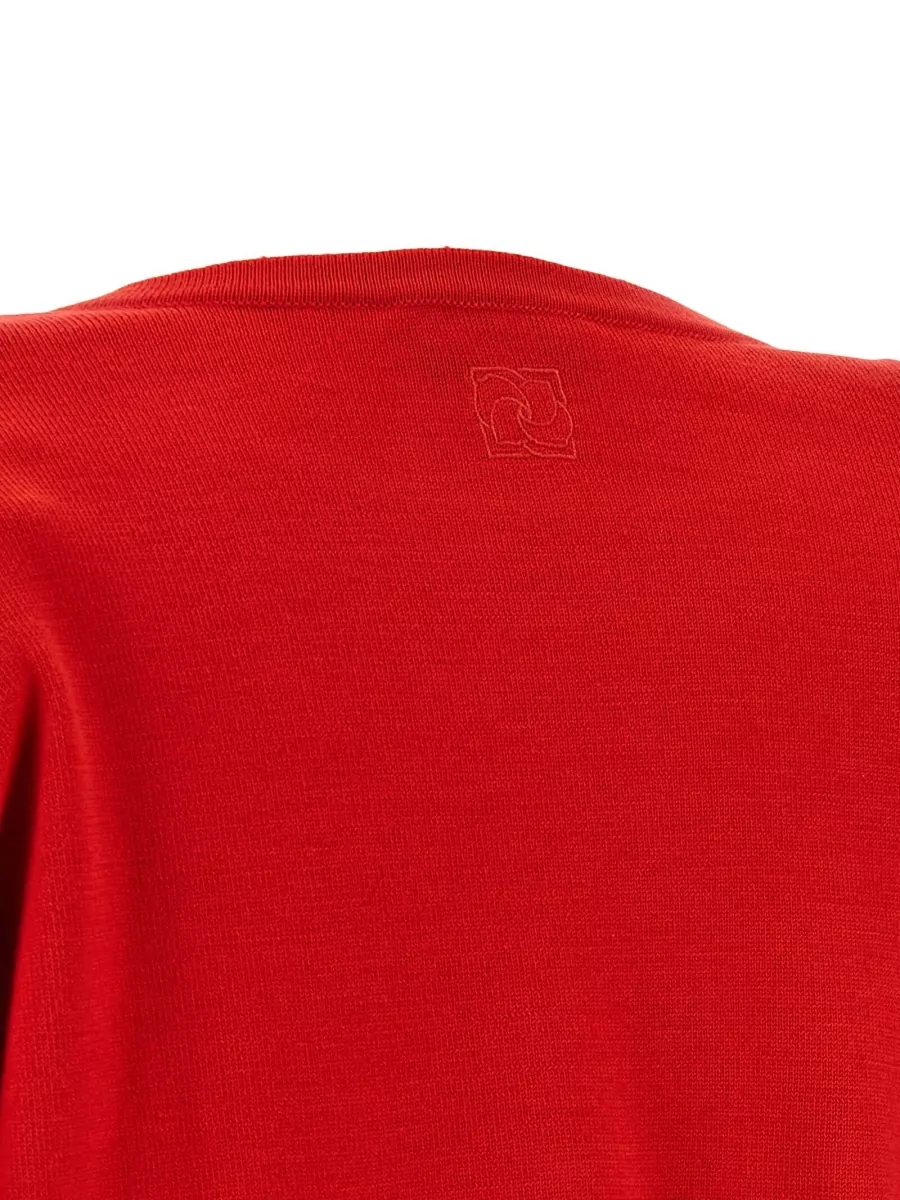 Magda Butrym Nineteen Crew Neck Sweater Knotted Detail