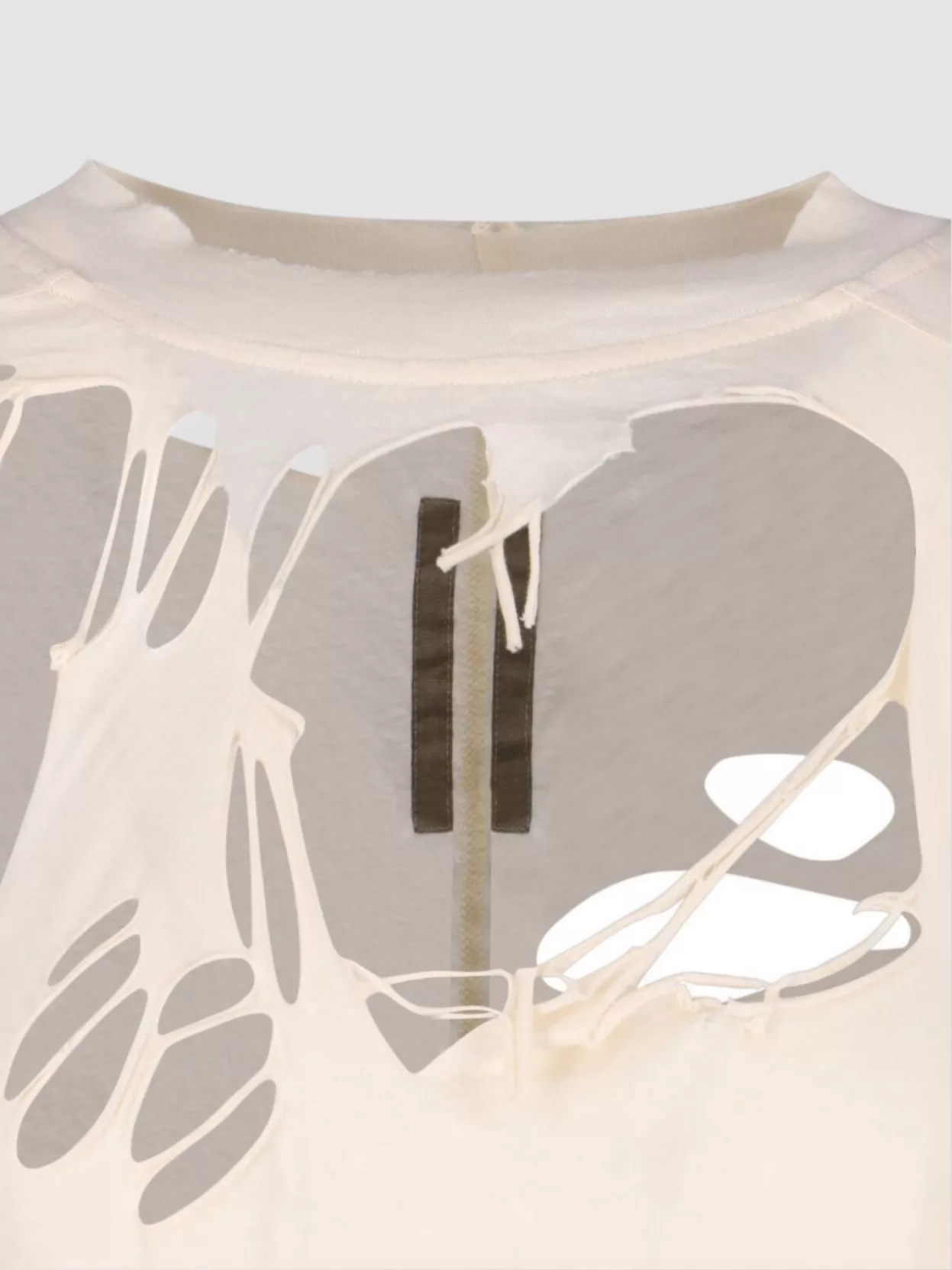 Shop Rick Owens Drkshdw Uneven Hem Distressed Round Neck Top