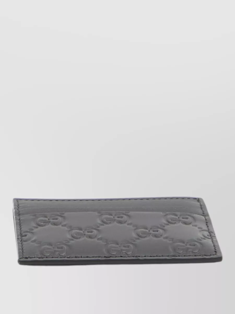 Gucci Gg Emblem Compact Leather Card Holder