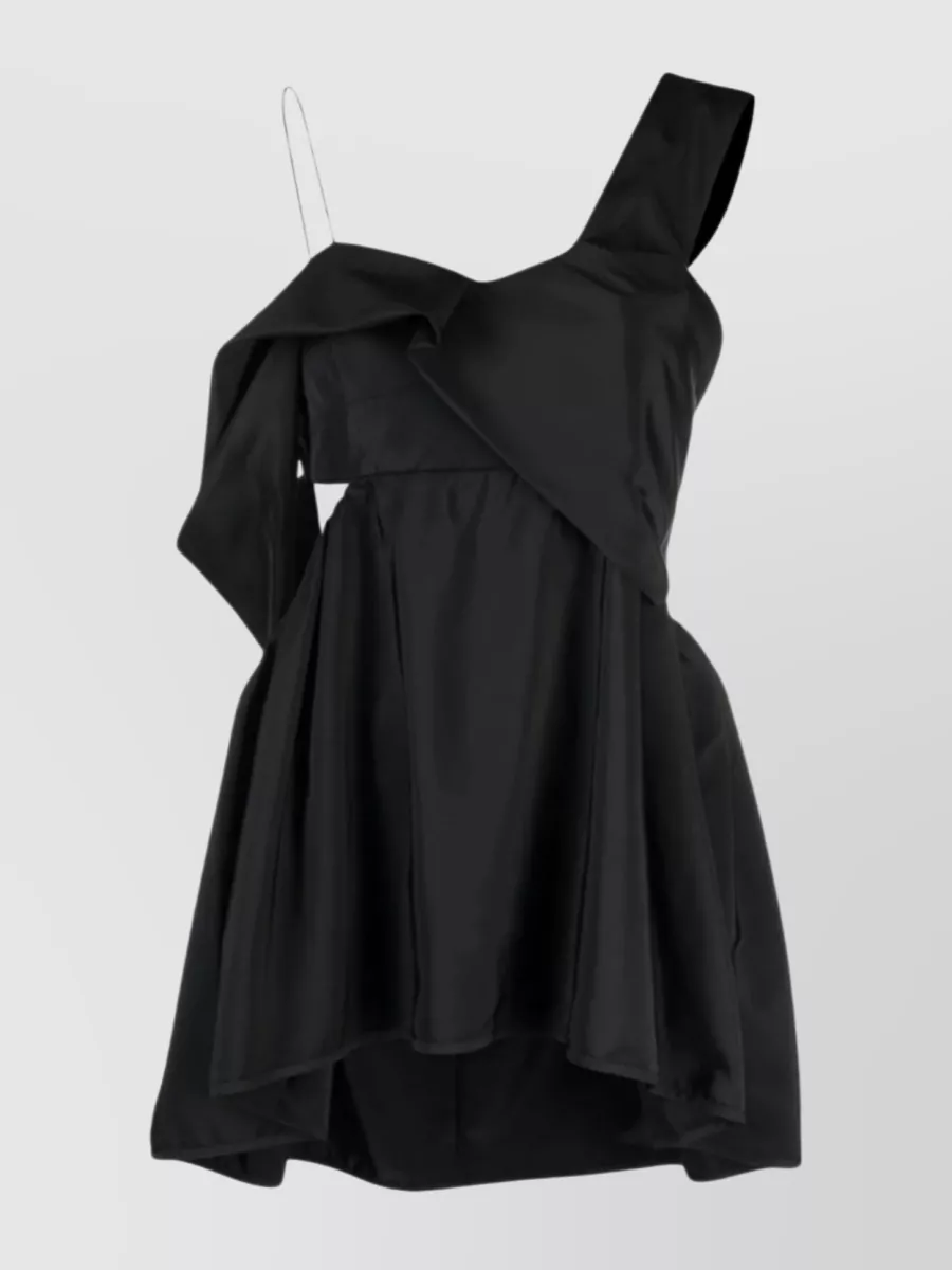 Cecilie Bahnsen Chic V-neck Cut-out Thigh-length Minidress In Black