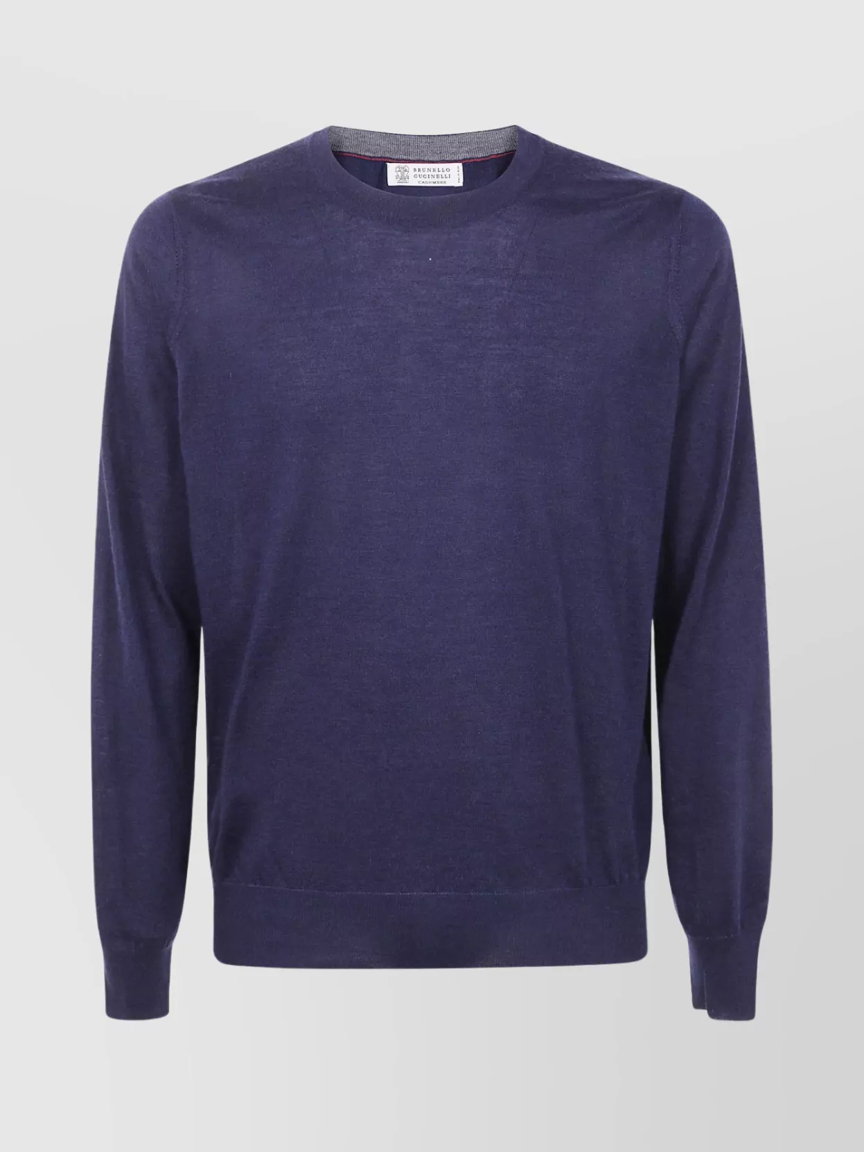 Brunello Cucinelli Soft Texture Crew Neck Sweater With Long Sleeves In Purple