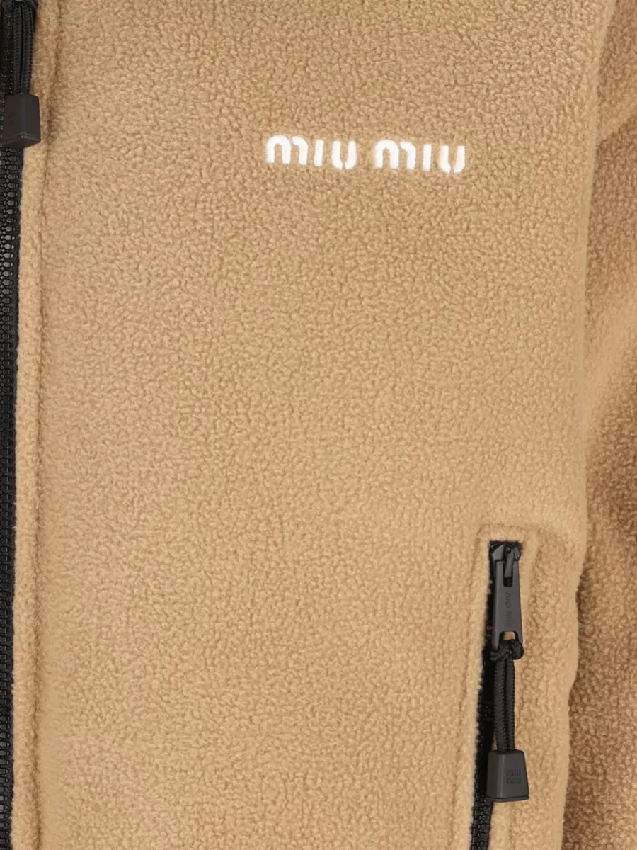 Miu Miu Down Cropped Fleece Jacket