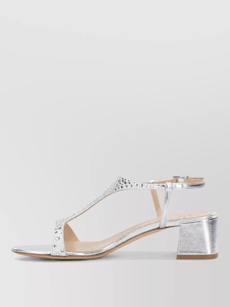 Ninalilou Crystal-Embellished Leather Sandals