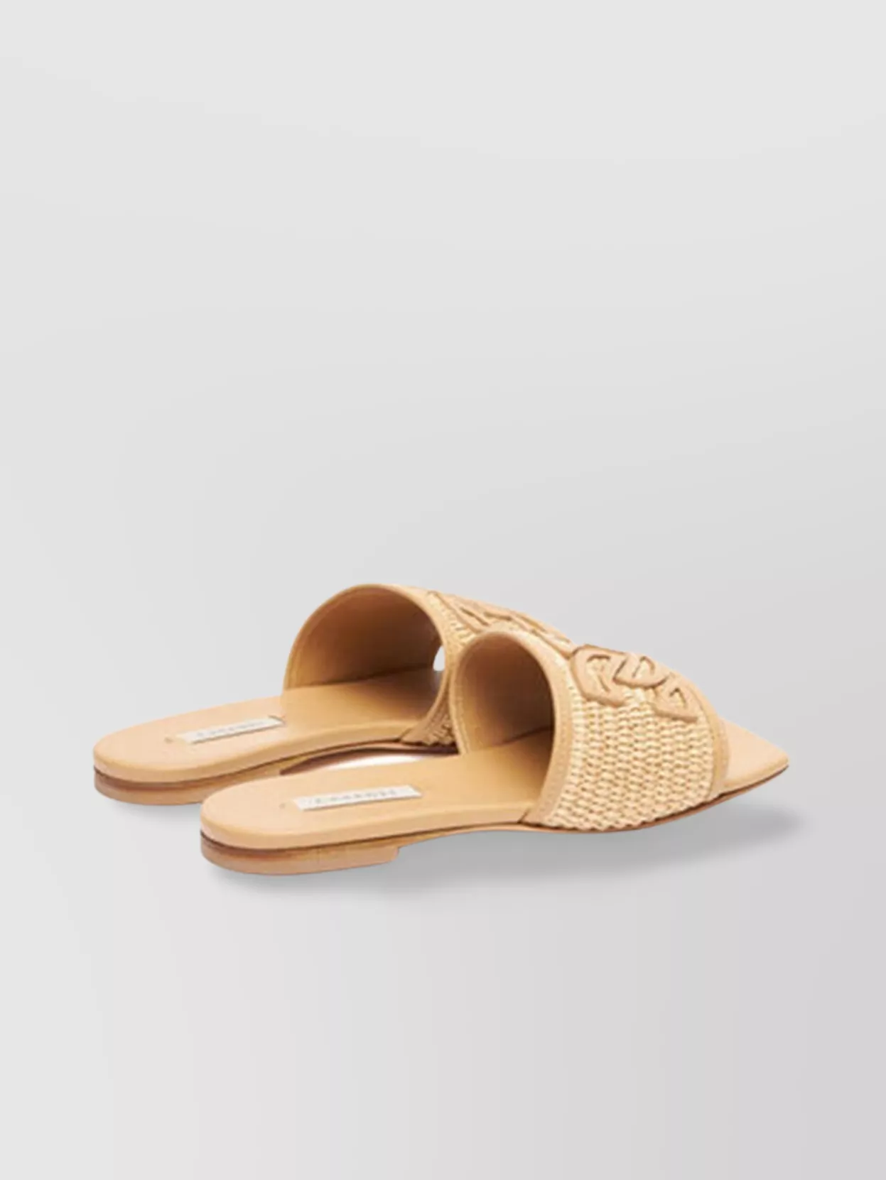 Casadei Woven Embroidered Flat Sole Sandals