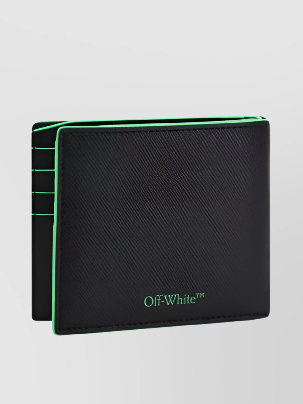 Shop Off-white Leather Bi-fold Wallet With Calfskin