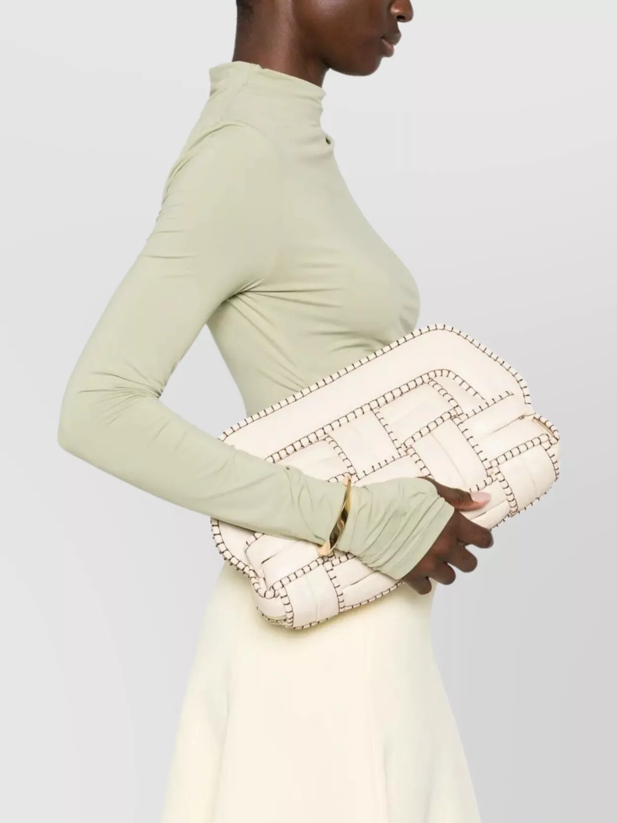 Themoirè Medium Woven Clutch Shoulder Strap