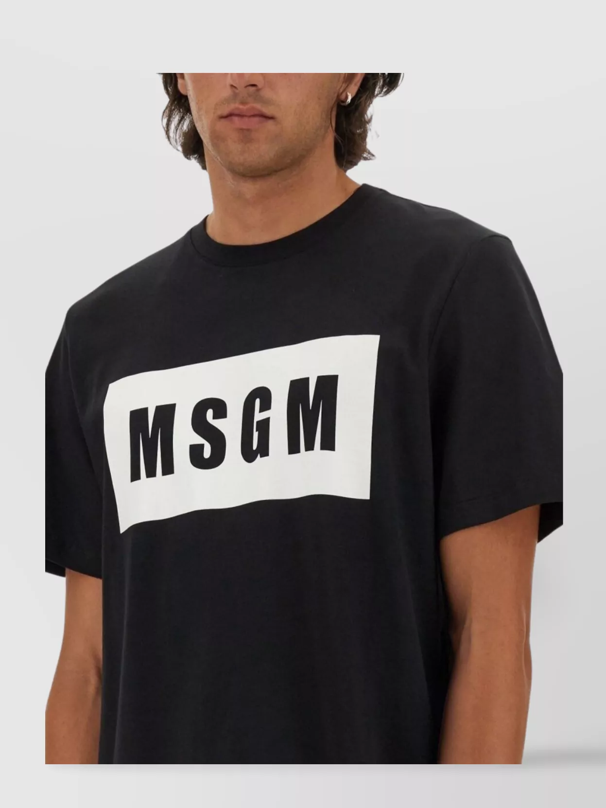 Msgm Logo Box Crew Neck T-Shirt