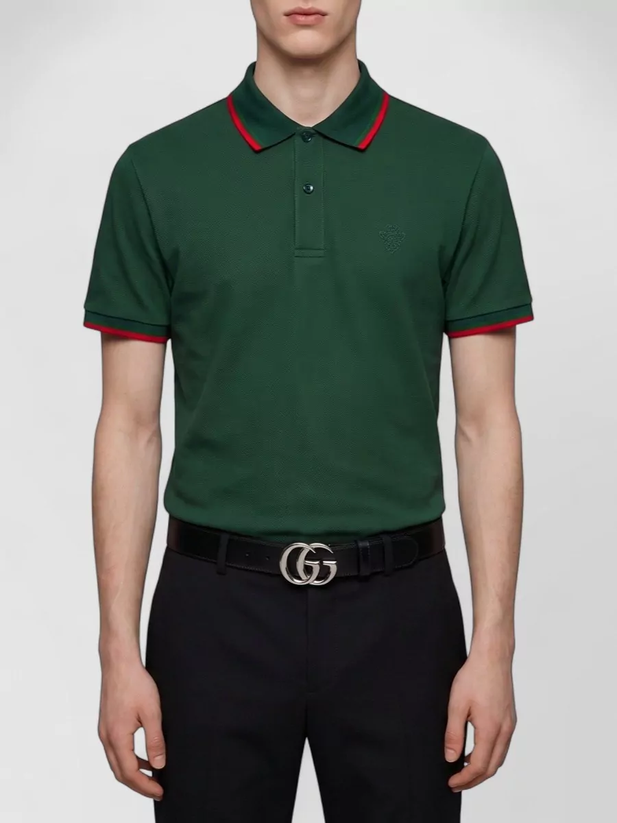 Gucci cotton piqué embroidered short-sleeve polo shirt