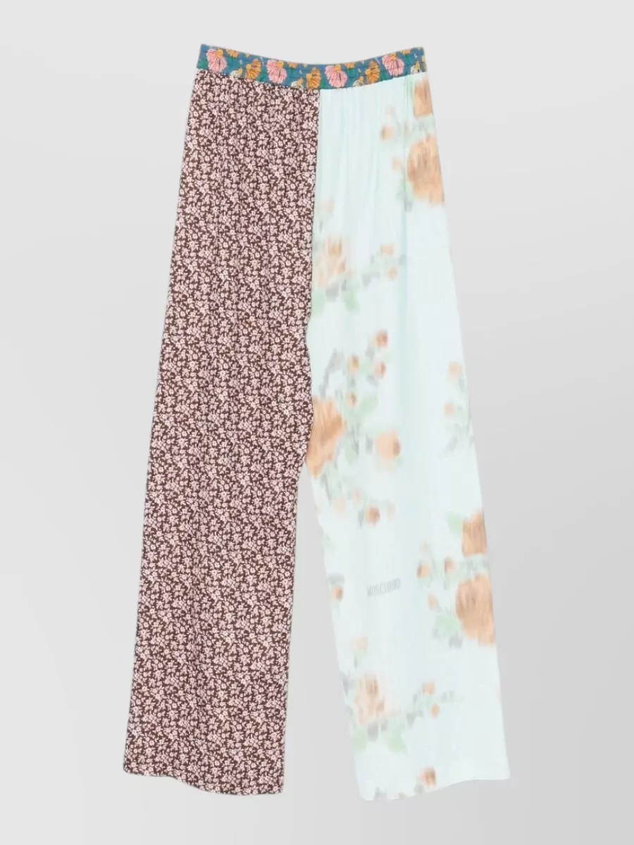 Moschino floral-print wide-leg trousers