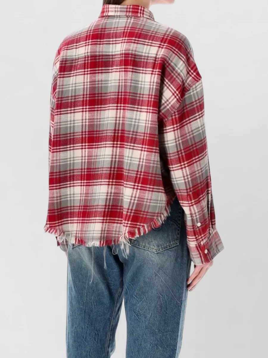 R13 Checked Cropped Shirt Jacket