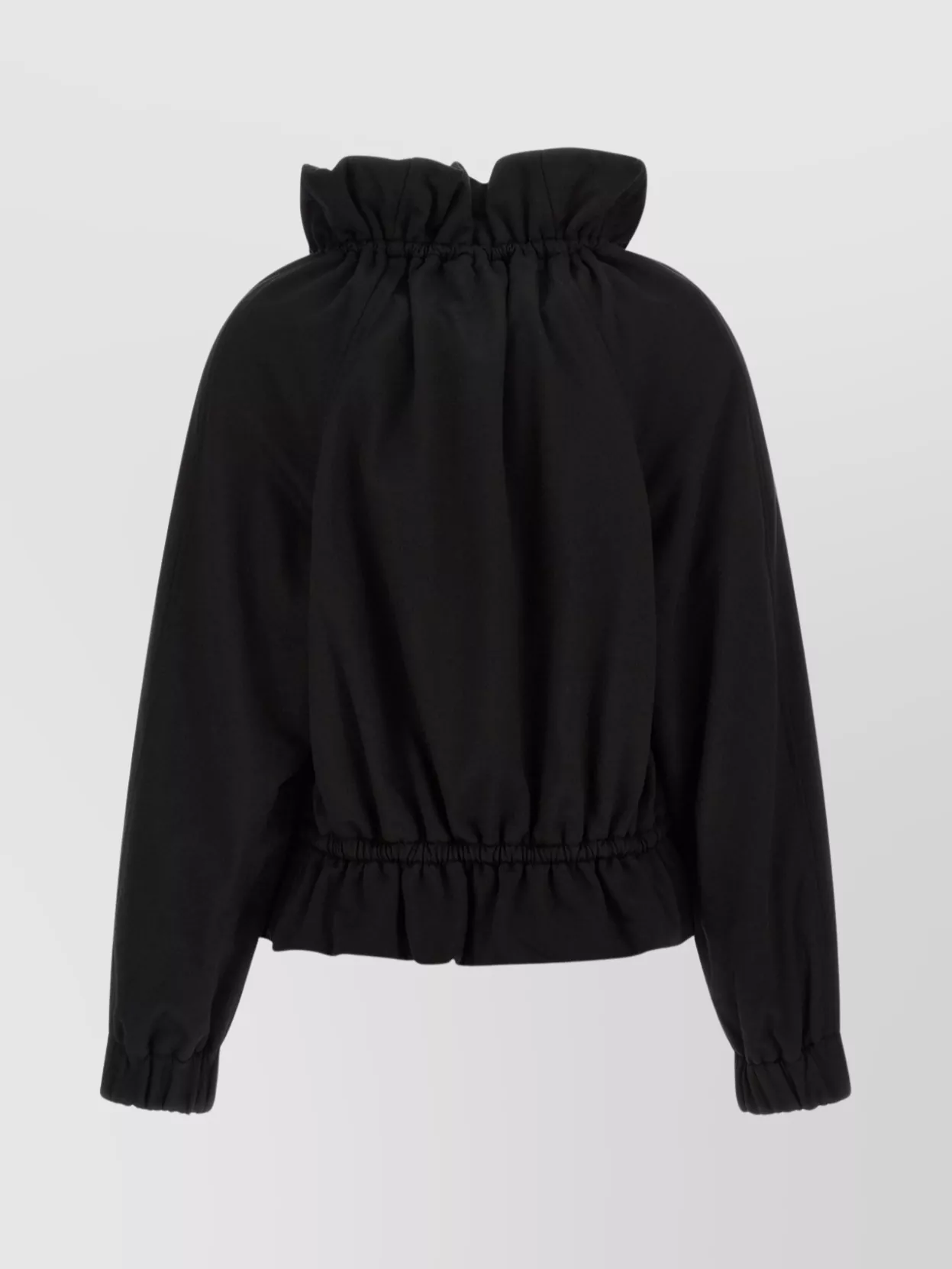 Dries Van Noten Drawstring Collar Sweatshirt With Elasticated Cuffs And Hem In Black