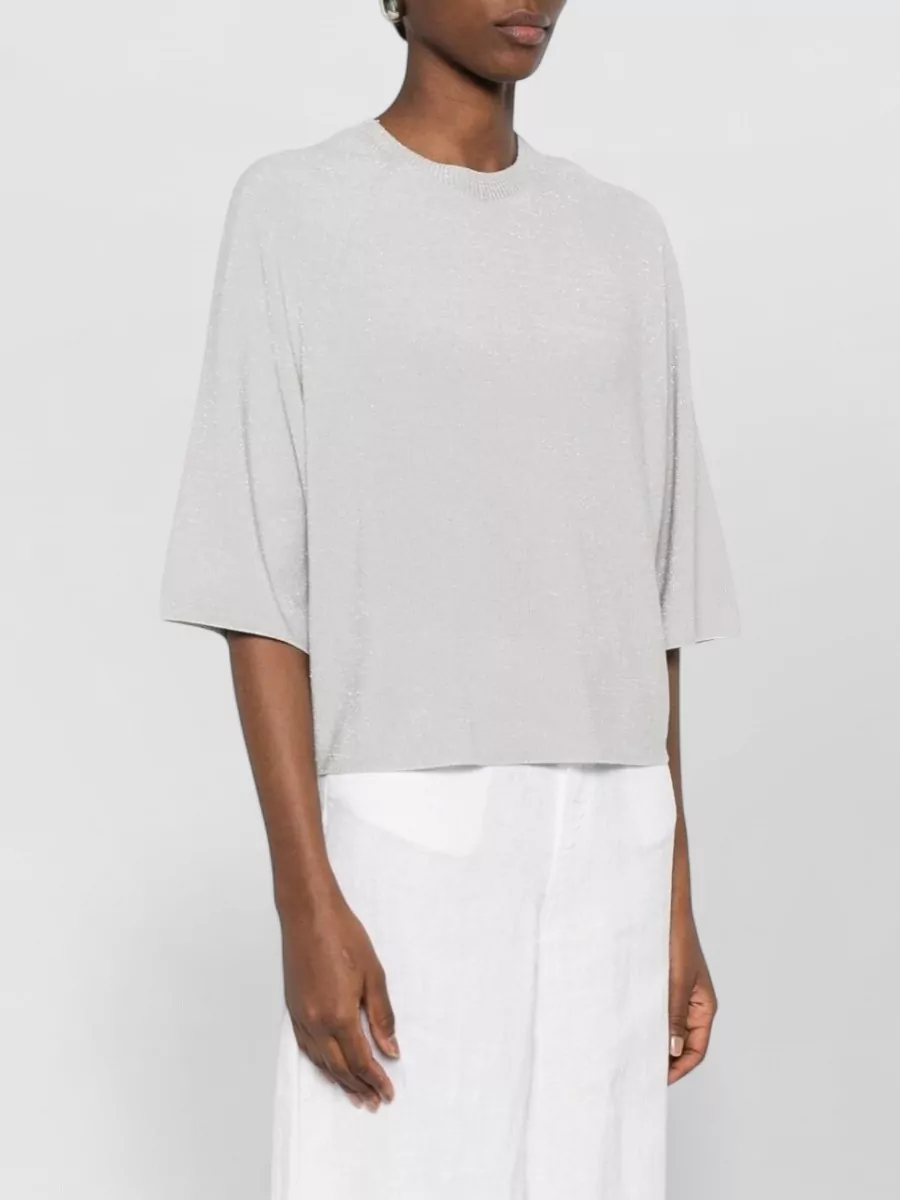 Fabiana Filippi Fine-Knit Cotton-Blend Short-Sleeve Top
