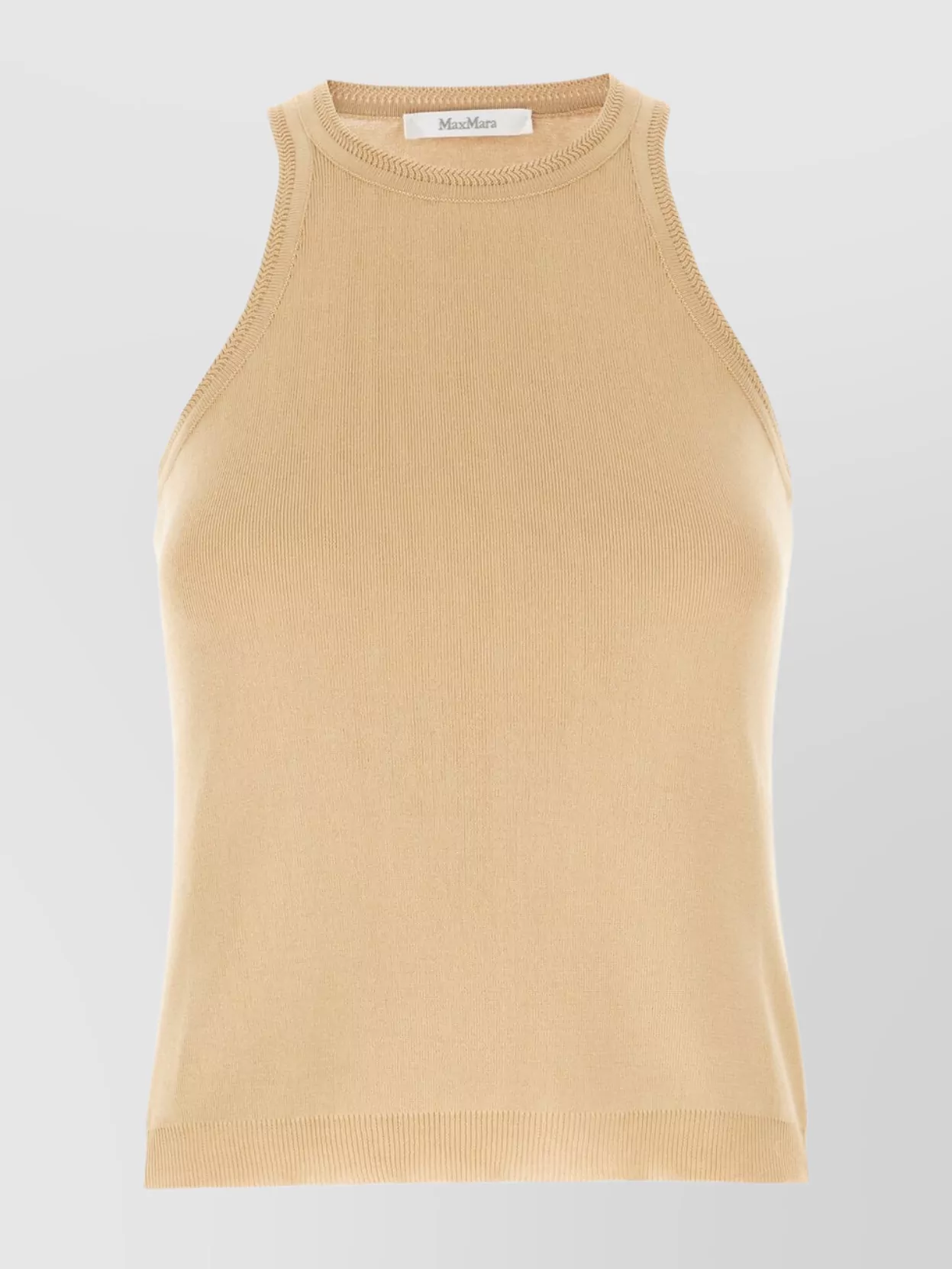 Max Mara Womens Sand Arnes Knitted Cotton Tank Top In Pink