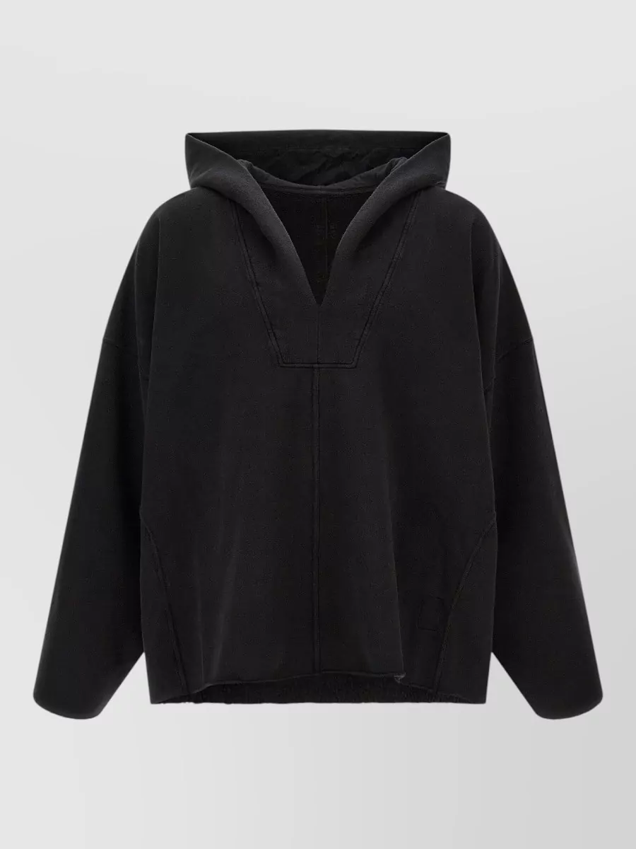 Rick Owens Drkshdw cotton oversized v-neck hooded jacket