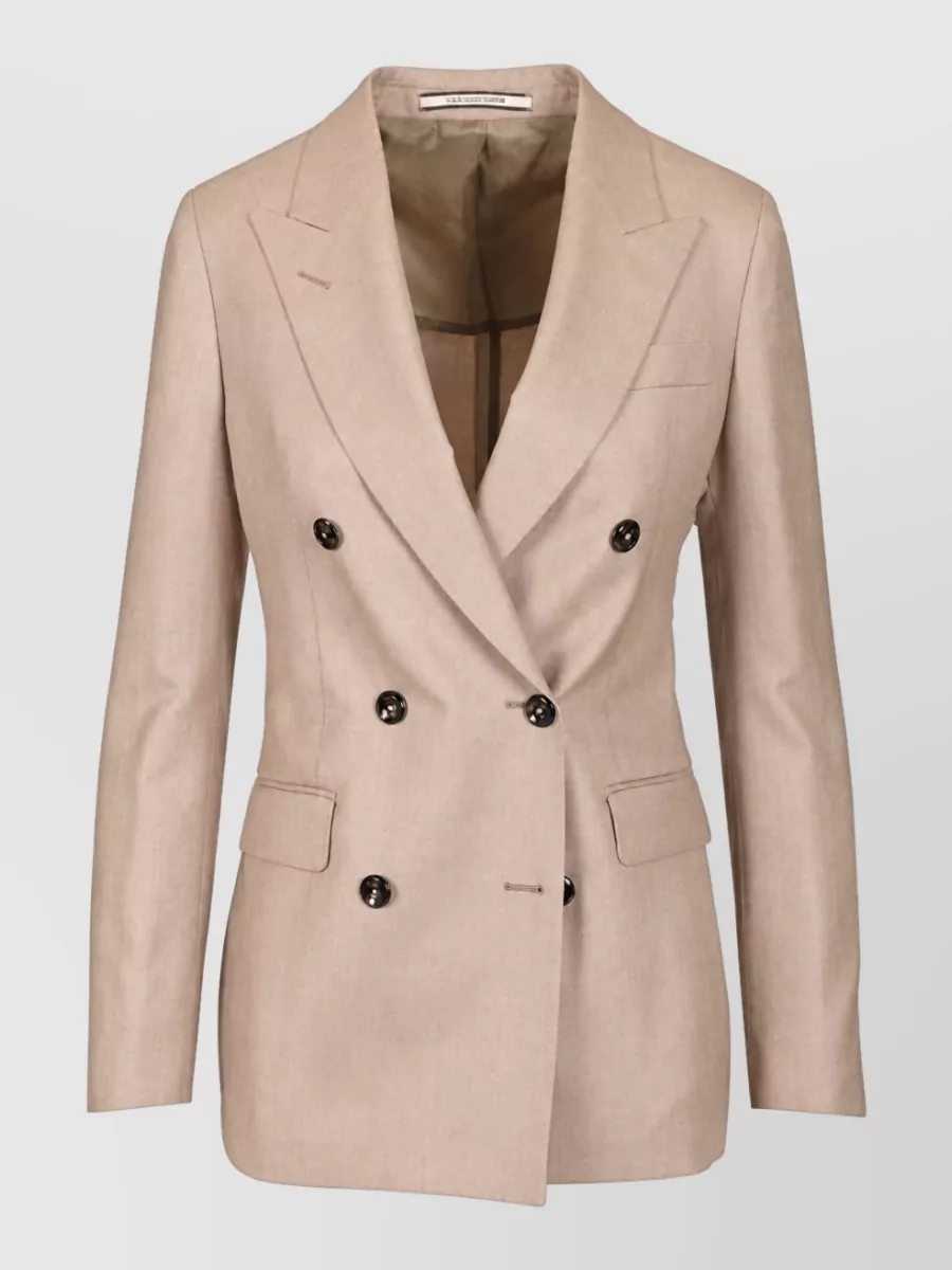 Tagliatore silk linen double-breasted suit jacket