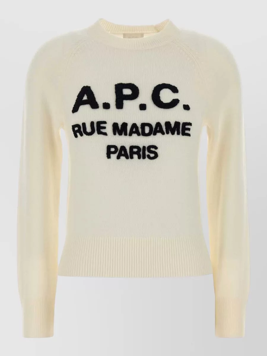 A.P.C. virgin wool logo-embroidered crewneck sweater