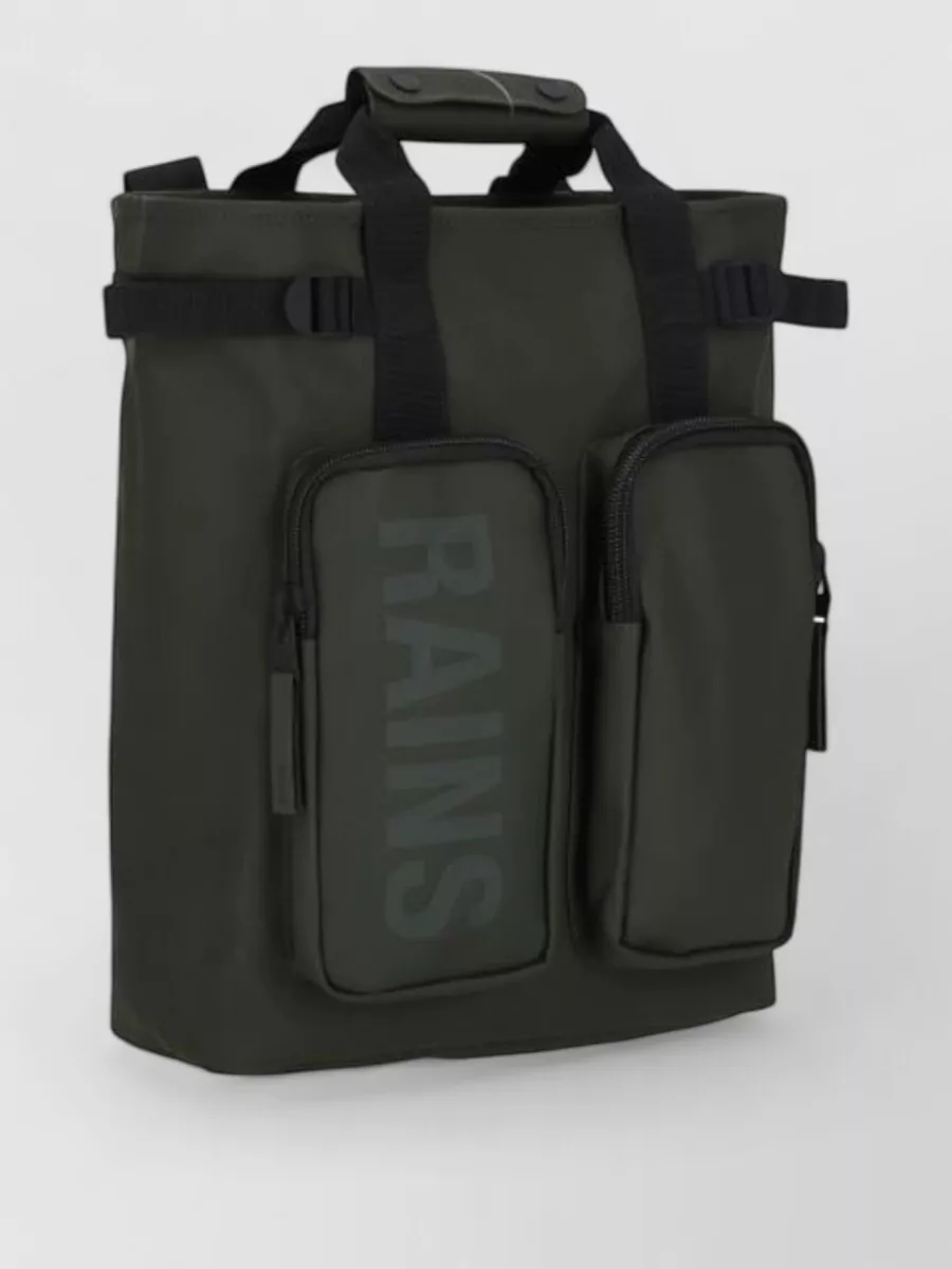 Rains Backpack Two Top Handles Front Zips