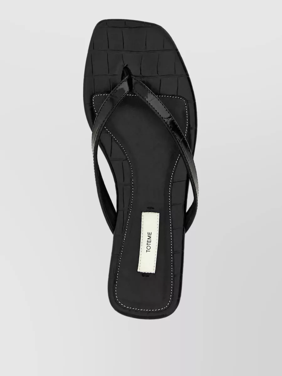 Totême Leather Croco-Embossed Slides