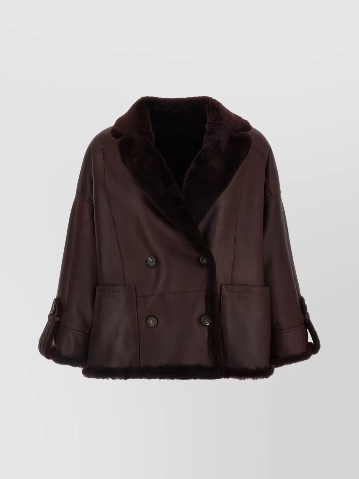 Brunello Cucinelli Double-Breasted Reversible Fur Jacket With Front Pockets