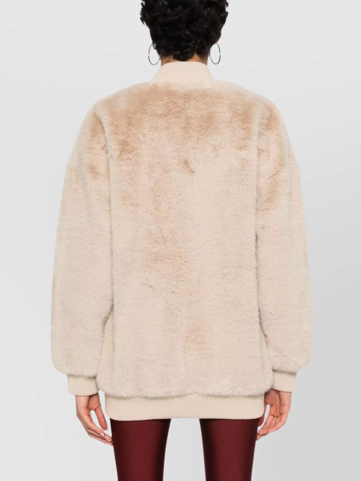 P.a.r.o.s.h Pathos Faux-fur Bomber Jacket With Baseball Collar In Neutrals