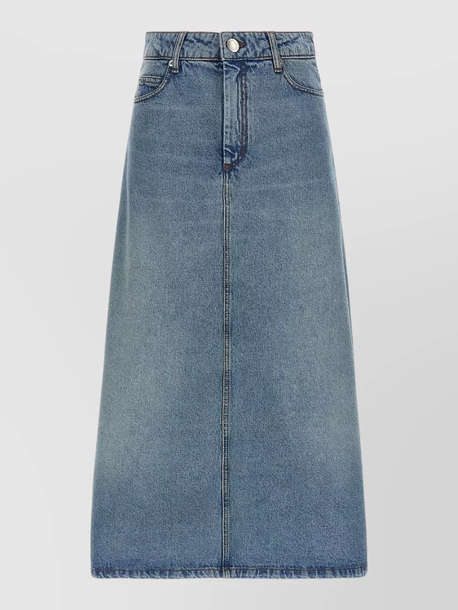 Ami Paris denim trapeze midi skirt
