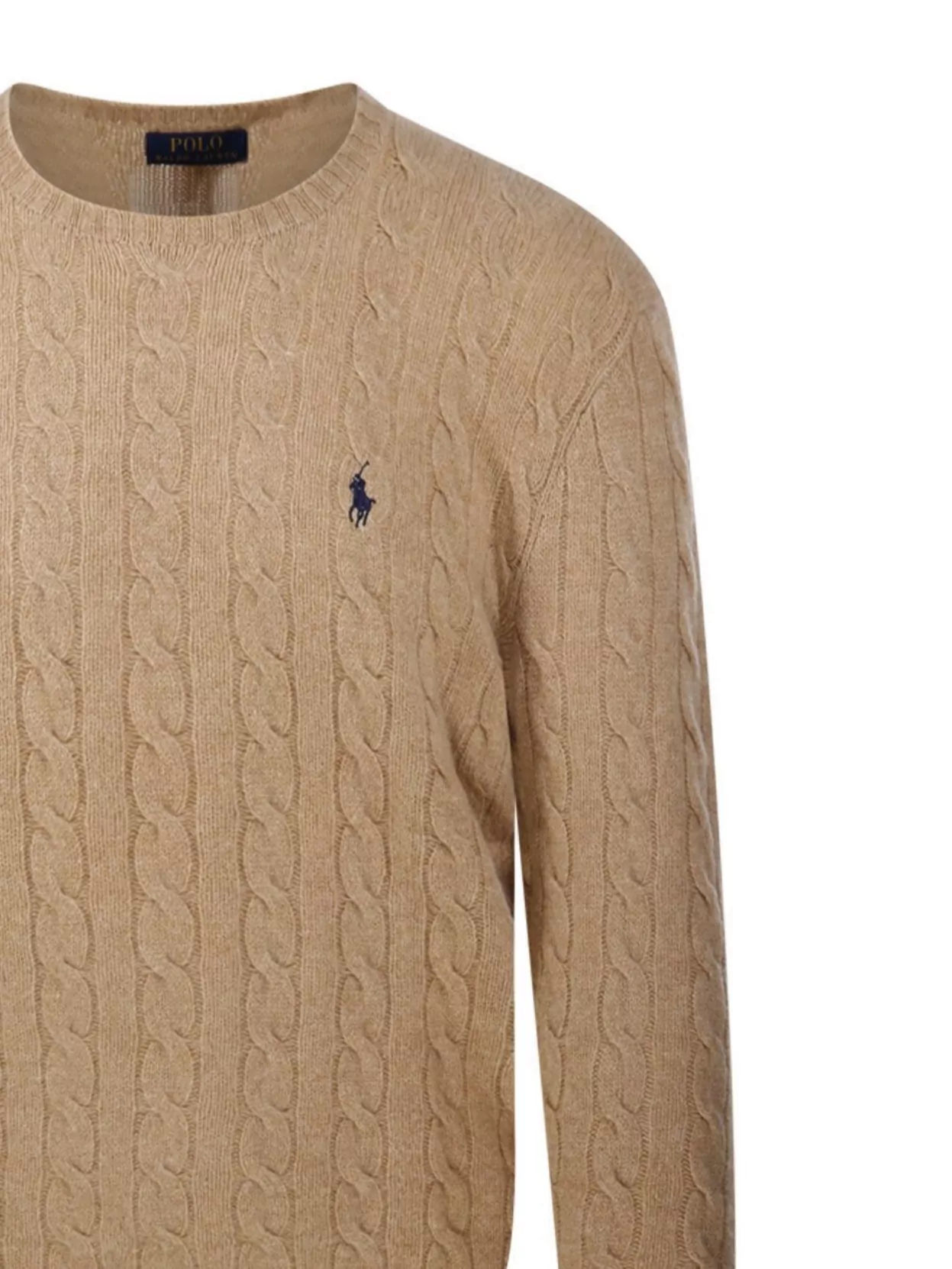 Ralph Lauren Cable-Knit Wool-Cashmere Crewneck Sweater