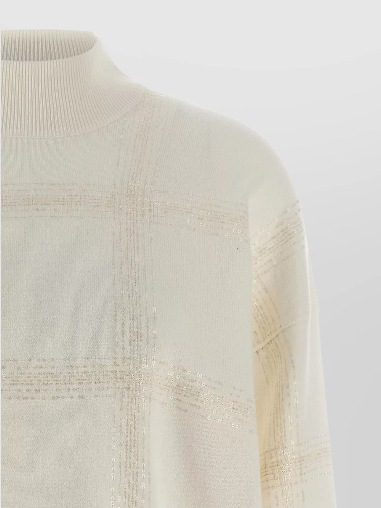 Brunello Cucinelli Sparkling Long Sleeve Knit Top