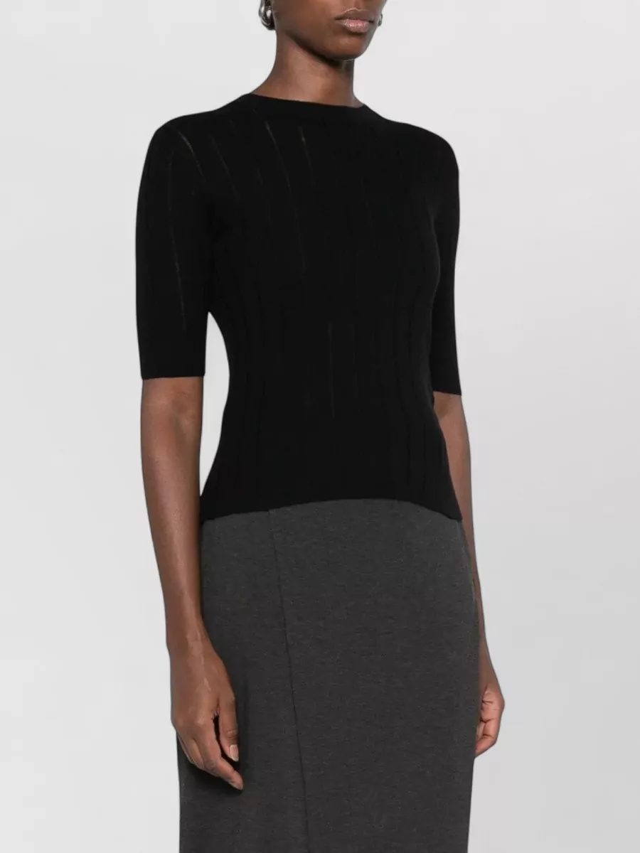 S Max Mara Silk Wool Slim-Fit Crewneck Sweater