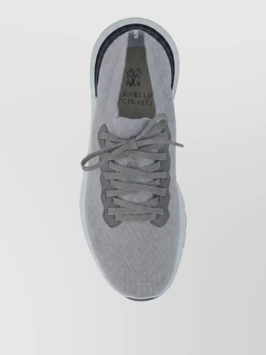 Brunello Cucinelli Knit Low-Top Sneakers