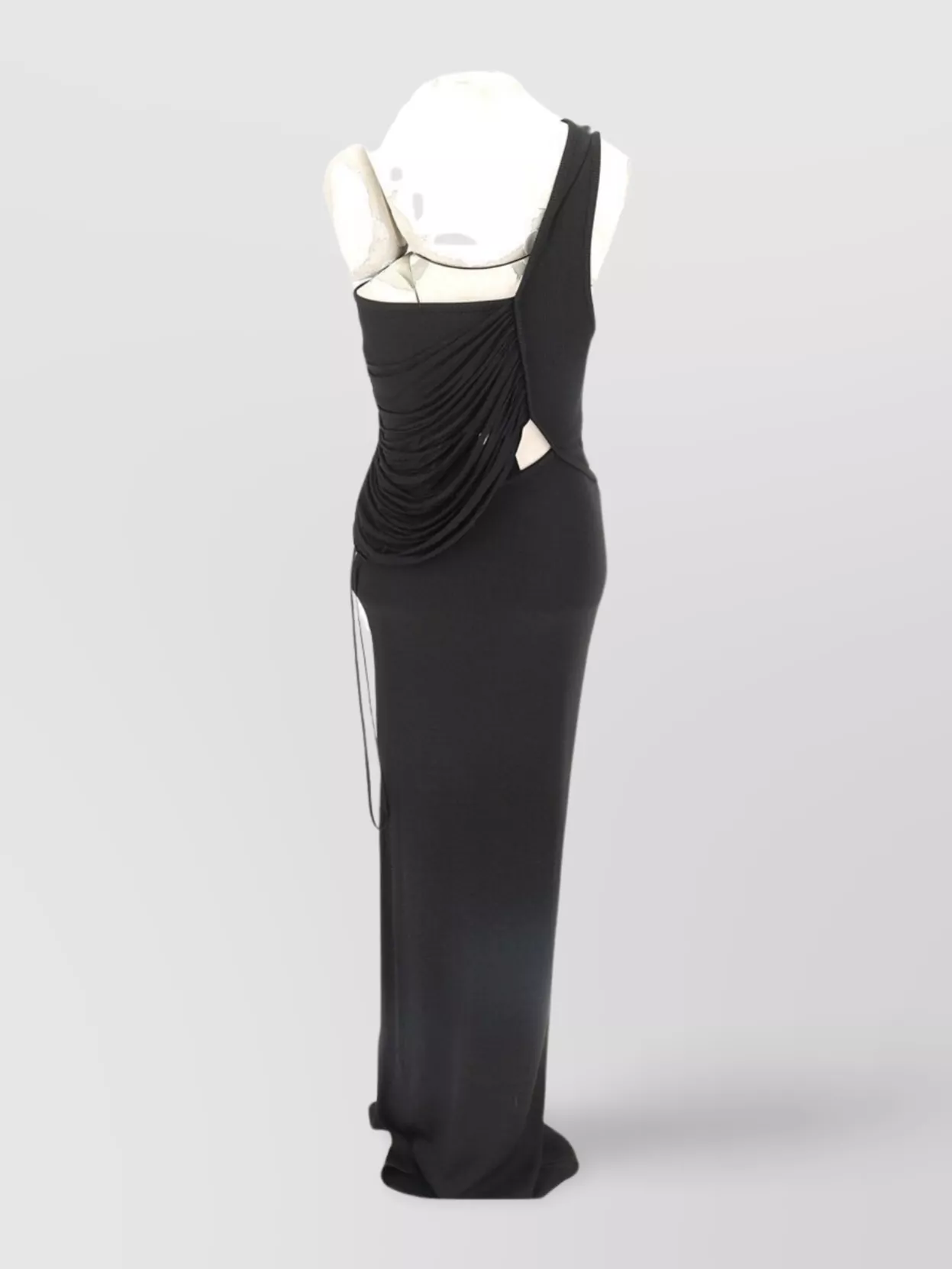 Christopher Esber Sleeveless Draped Gown Side Cut-out In Black