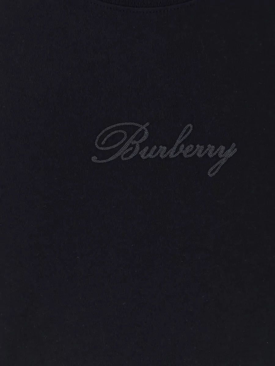 Burberry Crew Neck Short Sleeve Cotton Jersey Top