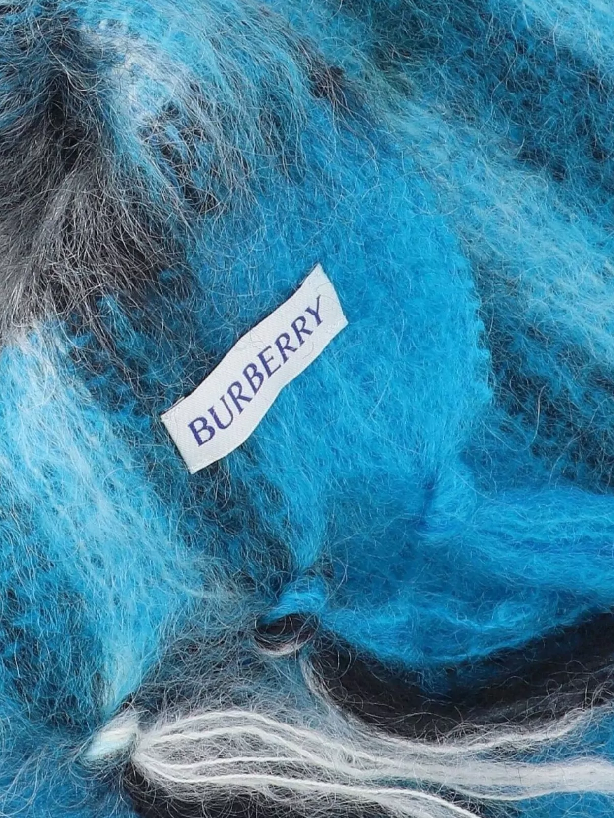 Burberry Soft Textured Scarf Fringed Edges