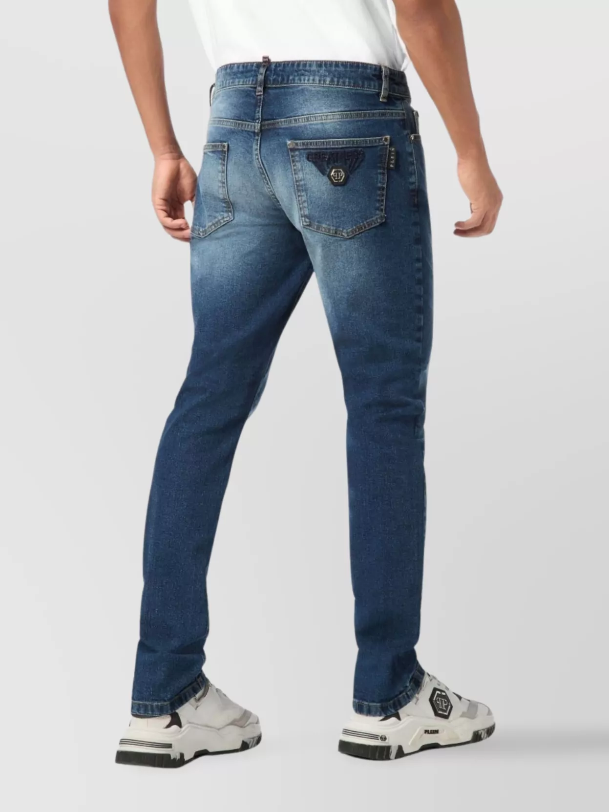 Philipp Plein Straight Leg Jeans Featuring Five Pockets
