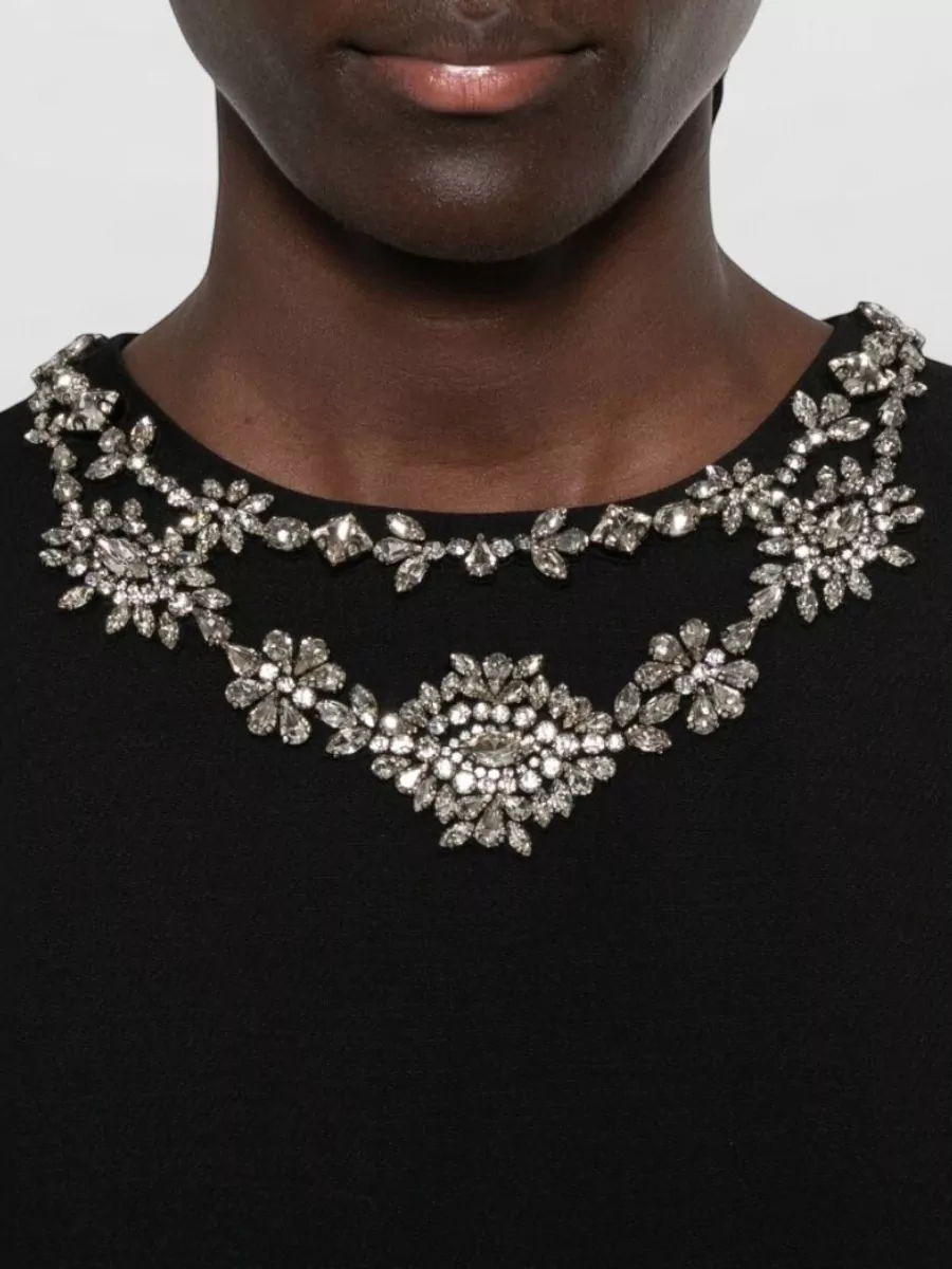 Valentino Silk And Virgin Wool Crystal Embellished Mini Dress